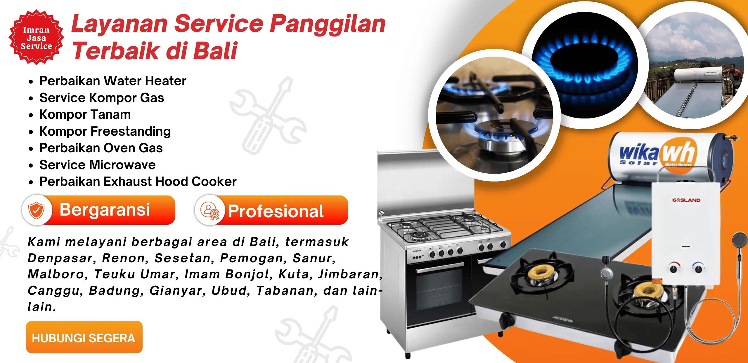 Jasa service kompor waterheater bali